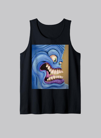 image of product blue face tank top men black