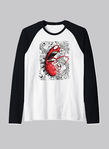 image of product red bug baseball tee men black