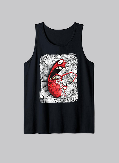 image of product red bug tank top men black