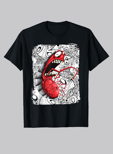 image of product red bug t-shirt men black